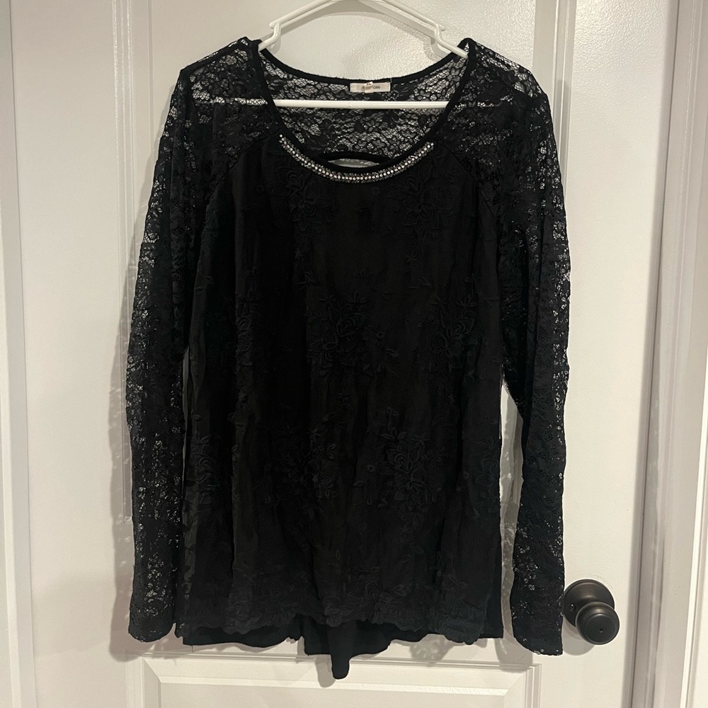 lace black long sleeve